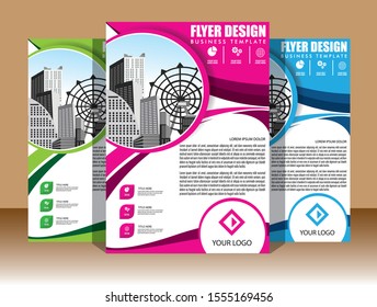 Business abstract vector template Brochure design cover modern layout annual report poster flyer in A4 with colorful triangles geometric shapes for tech science market with light background