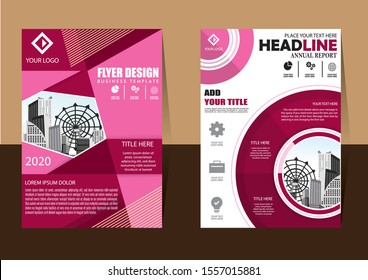 Business abstract vector template Brochure design cover modern layout annual report poster flyer in A4 with colorful triangles geometric shapes for tech science market with light background