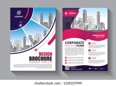 Business abstract vector template. Brochure design, cover modern layout, annual report, poster, flyer in A4 with colorful triangles, geometric shapes for tech, science, market with light background