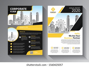 Business abstract vector template. Brochure design, cover modern layout, annual report, poster, flyer in A4 with colorful triangles, geometric shapes for tech, science, market with light background