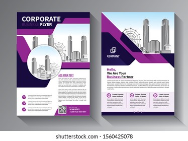 Business abstract vector template. Brochure design, cover modern layout, annual report, poster, flyer in A4 with colorful triangles, geometric shapes for tech, science, market with light background