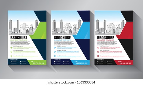 Business abstract vector template. Brochure design, cover modern layout, annual report, poster, flyer in A4 with colorful triangles, geometric shapes for tech, science, market with light background