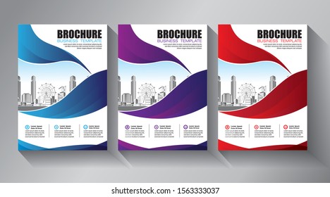 Business abstract vector template. Brochure design, cover modern layout, annual report, poster, flyer in A4 with colorful triangles, geometric shapes for tech, science, market with light background