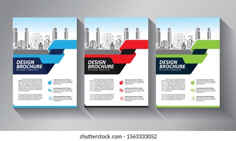 Business abstract vector template. Brochure design, cover modern layout, annual report, poster, flyer in A4 with colorful triangles, geometric shapes for tech, science, market with light background