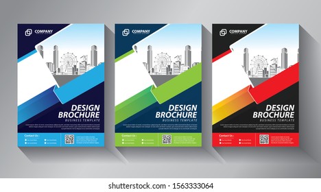 Business abstract vector template. Brochure design, cover modern layout, annual report, poster, flyer in A4 with colorful triangles, geometric shapes for tech, science, market with light background