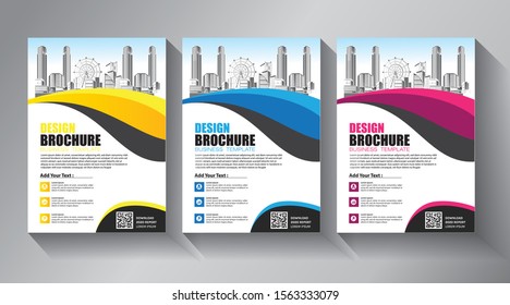 Business abstract vector template. Brochure design, cover modern layout, annual report, poster, flyer in A4 with colorful triangles, geometric shapes for tech, science, market with light background