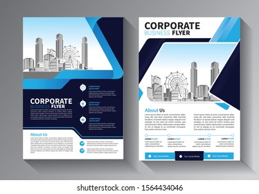 Business abstract vector template. Brochure design, cover modern layout, annual report, poster, flyer in A4 with colorful triangles, geometric shapes for tech, science, market with light background