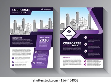 Business abstract vector template. Brochure design, cover modern layout, annual report, poster, flyer in A4 with colorful triangles, geometric shapes for tech, science, market with light background