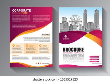Business abstract vector template. Brochure design, cover modern layout, annual report, poster, flyer in A4 with colorful triangles, geometric shapes for tech, science, market with light background