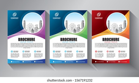 Business abstract vector template. Brochure design, cover modern layout, annual report, poster, flyer in A4 with colorful triangles, geometric shapes for tech, science, market with light background