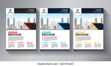 Business abstract vector template. Brochure design, cover modern layout, annual report, poster, flyer in A4 with colorful triangles, geometric shapes for tech, science, market with light background
