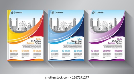 Business abstract vector template. Brochure design, cover modern layout, annual report, poster, flyer in A4 with colorful triangles, geometric shapes for tech, science, market with light background