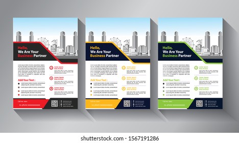 Business abstract vector template. Brochure design, cover modern layout, annual report, poster, flyer in A4 with colorful triangles, geometric shapes for tech, science, market with light background