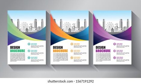 Business abstract vector template. Brochure design, cover modern layout, annual report, poster, flyer in A4 with colorful triangles, geometric shapes for tech, science, market with light background