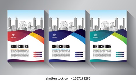 Business abstract vector template. Brochure design, cover modern layout, annual report, poster, flyer in A4 with colorful triangles, geometric shapes for tech, science, market with light background