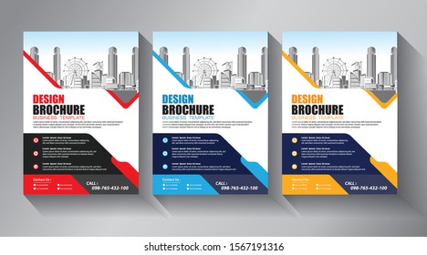 Business abstract vector template. Brochure design, cover modern layout, annual report, poster, flyer in A4 with colorful triangles, geometric shapes for tech, science, market with light background