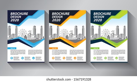 Business abstract vector template. Brochure design, cover modern layout, annual report, poster, flyer in A4 with colorful triangles, geometric shapes for tech, science, market with light background