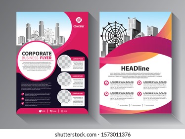 Business abstract vector template. Brochure design, cover modern layout, annual report, poster, flyer in A4 with colorful triangles, geometric shapes for tech, science, market with light background