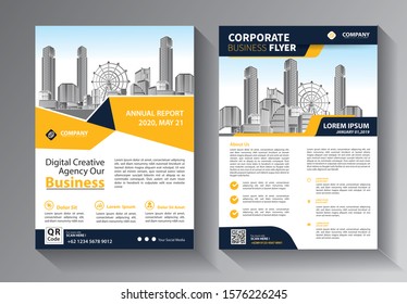 Business abstract vector template. Brochure design, cover modern layout, annual report, poster, flyer in A4 with colorful triangles, geometric shapes for tech, science, market with light background