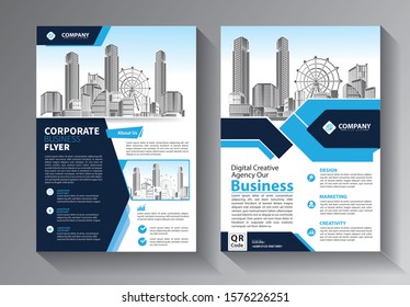 Business abstract vector template. Brochure design, cover modern layout, annual report, poster, flyer in A4 with colorful triangles, geometric shapes for tech, science, market with light background
