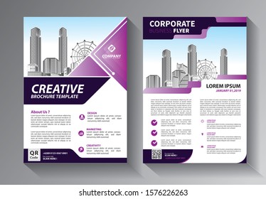 Business abstract vector template. Brochure design, cover modern layout, annual report, poster, flyer in A4 with colorful triangles, geometric shapes for tech, science, market with light background