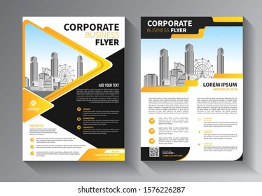 Business abstract vector template. Brochure design, cover modern layout, annual report, poster, flyer in A4 with colorful triangles, geometric shapes for tech, science, market with light background
