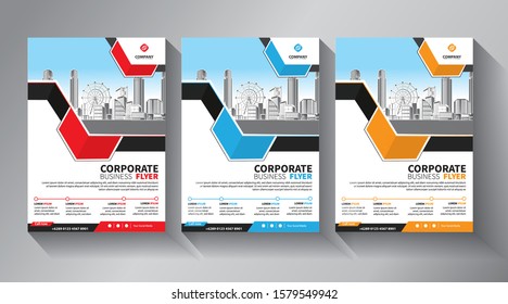 Business abstract vector template. Brochure design, cover modern layout, annual report, poster, flyer in A4 with colorful triangles, geometric shapes for tech, science, market with light background