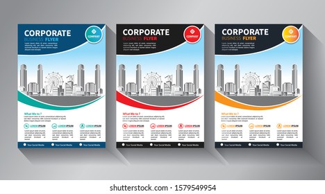 Business abstract vector template. Brochure design, cover modern layout, annual report, poster, flyer in A4 with colorful triangles, geometric shapes for tech, science, market with light background