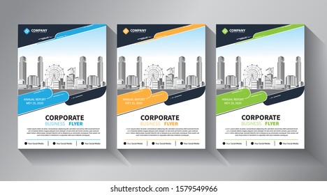 Business abstract vector template. Brochure design, cover modern layout, annual report, poster, flyer in A4 with colorful triangles, geometric shapes for tech, science, market with light background