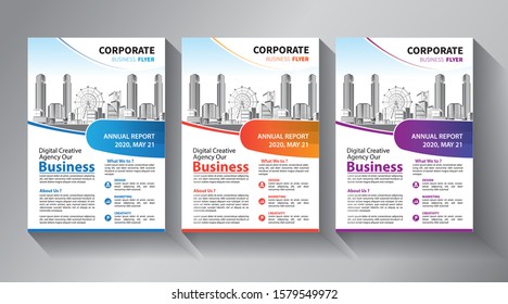 Business abstract vector template. Brochure design, cover modern layout, annual report, poster, flyer in A4 with colorful triangles, geometric shapes for tech, science, market with light background