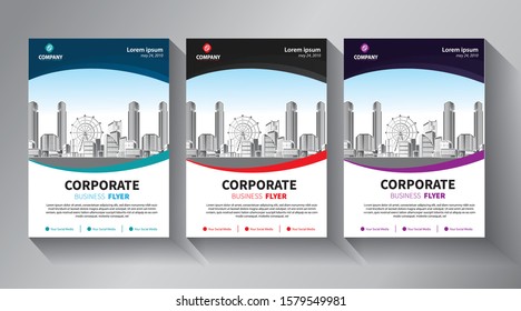 Business abstract vector template. Brochure design, cover modern layout, annual report, poster, flyer in A4 with colorful triangles, geometric shapes for tech, science, market with light background