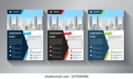 Business abstract vector template. Brochure design, cover modern layout, annual report, poster, flyer in A4 with colorful triangles, geometric shapes for tech, science, market with light background
