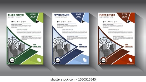 Business abstract vector template Brochure design cover modern layout annual report poster flyer in A4 with colorful triangles geometric shapes for tech science market with light background