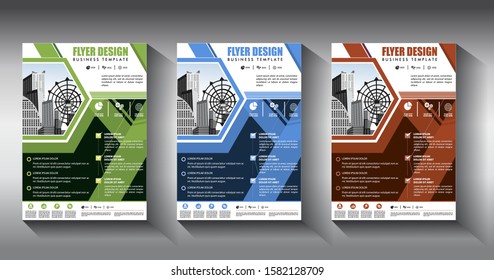 Business abstract vector template Brochure design cover modern layout annual report poster flyer in A4 with colorful triangles geometric shapes for tech science market with light background