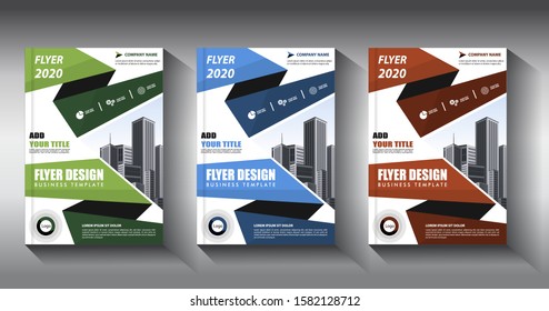 Business abstract vector template Brochure design cover modern layout annual report poster flyer in A4 with colorful triangles geometric shapes for tech science market with light background