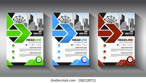 Business abstract vector template Brochure design cover modern layout annual report poster flyer in A4 with colorful triangles geometric shapes for tech science market with light background