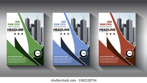 Business abstract vector template Brochure design cover modern layout annual report poster flyer in A4 with colorful triangles geometric shapes for tech science market with light background