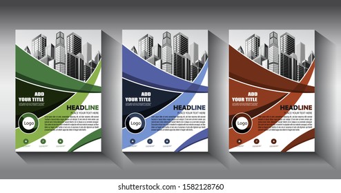 Business abstract vector template Brochure design cover modern layout annual report poster flyer in A4 with colorful triangles geometric shapes for tech science market with light background