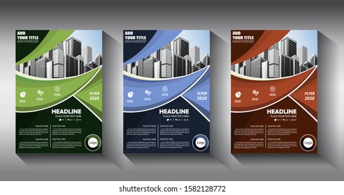 Business abstract vector template Brochure design cover modern layout annual report poster flyer in A4 with colorful triangles geometric shapes for tech science market with light background
