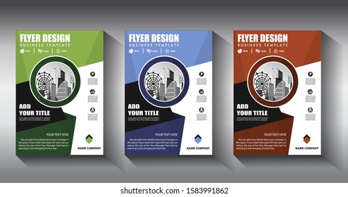 Business abstract vector template Brochure design cover modern layout annual report poster flyer in A4 with colorful triangles geometric shapes for tech science market with light background