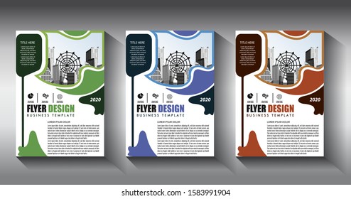 Business abstract vector template Brochure design cover modern layout annual report poster flyer in A4 with colorful triangles geometric shapes for tech science market with light background