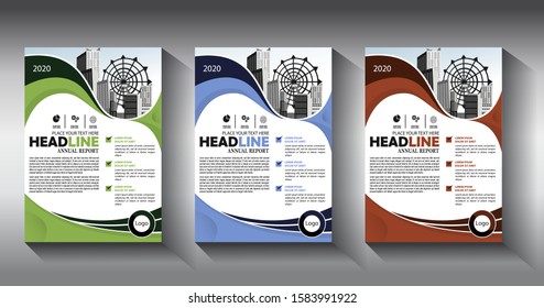 Business abstract vector template Brochure design cover modern layout annual report poster flyer in A4 with colorful triangles geometric shapes for tech science market with light background