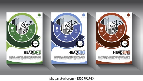 Business abstract vector template Brochure design cover modern layout annual report poster flyer in A4 with colorful triangles geometric shapes for tech science market with light background