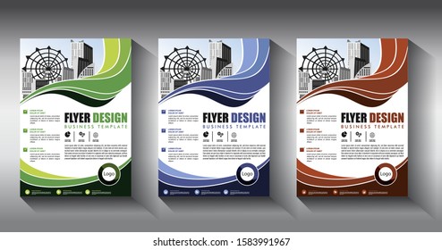 Business abstract vector template Brochure design cover modern layout annual report poster flyer in A4 with colorful triangles geometric shapes for tech science market with light background