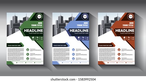Business abstract vector template Brochure design cover modern layout annual report poster flyer in A4 with colorful triangles geometric shapes for tech science market with light background