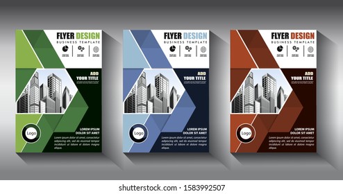 Business abstract vector template Brochure design cover modern layout annual report poster flyer in A4 with colorful triangles geometric shapes for tech science market with light background