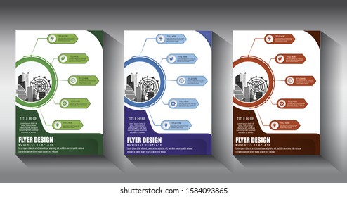 Business abstract vector template Brochure design cover modern layout annual report poster flyer in A4 with colorful triangles geometric shapes for tech science market with light background