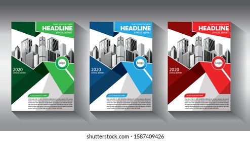 Business abstract vector template Brochure design cover modern layout annual report poster flyer in A4 with colorful triangles geometric shapes for tech science market with light background