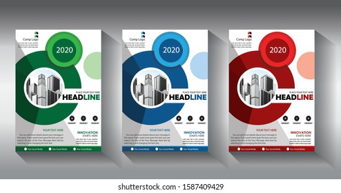 Business abstract vector template Brochure design cover modern layout annual report poster flyer in A4 with colorful triangles geometric shapes for tech science market with light background