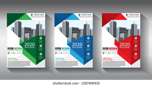 Business abstract vector template Brochure design cover modern layout annual report poster flyer in A4 with colorful triangles geometric shapes for tech science market with light background